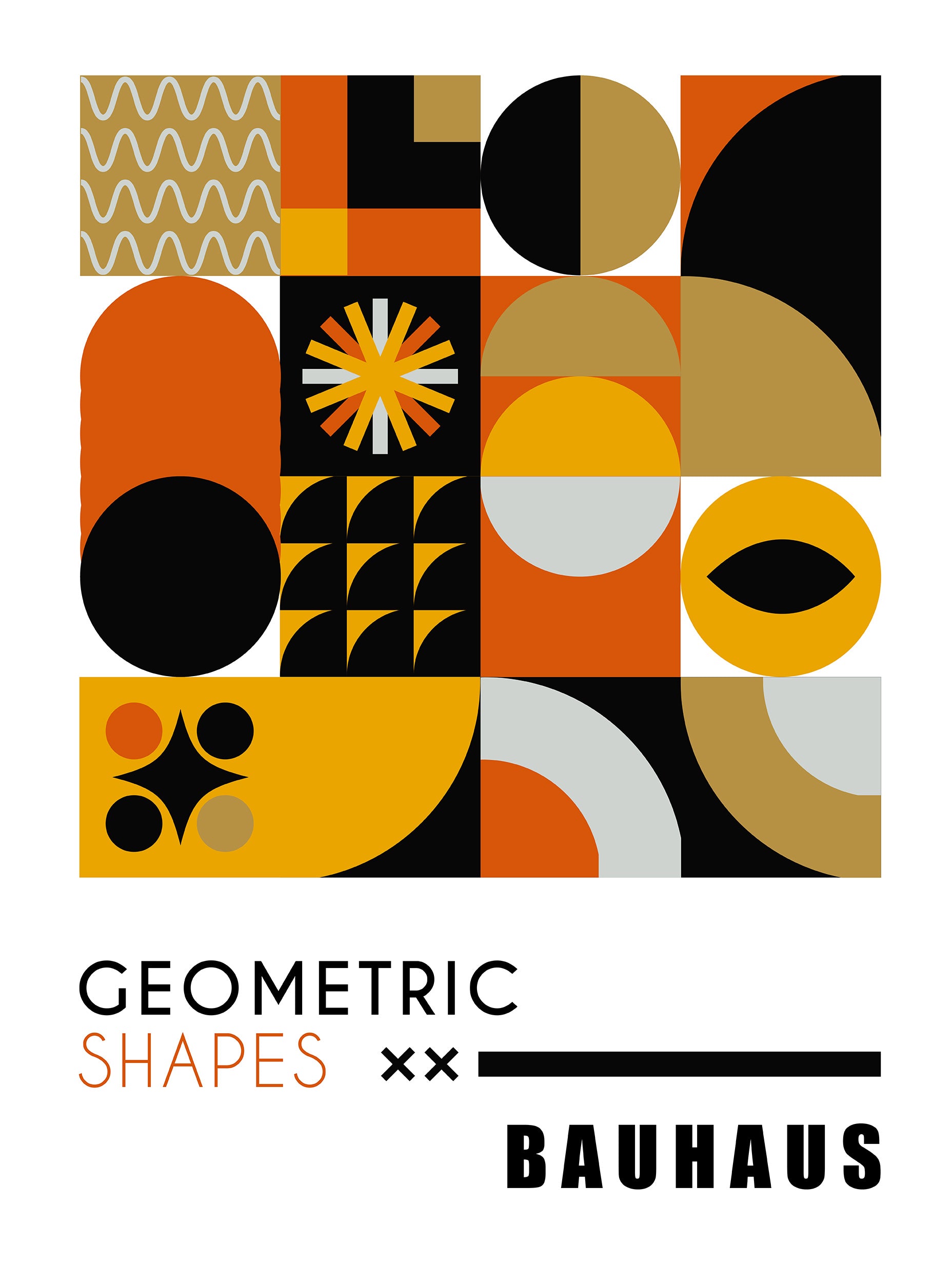 Bauhaus Shape Grid Poster