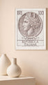 100 Lire Italian Postage Stamp Vintage Poster Mockup