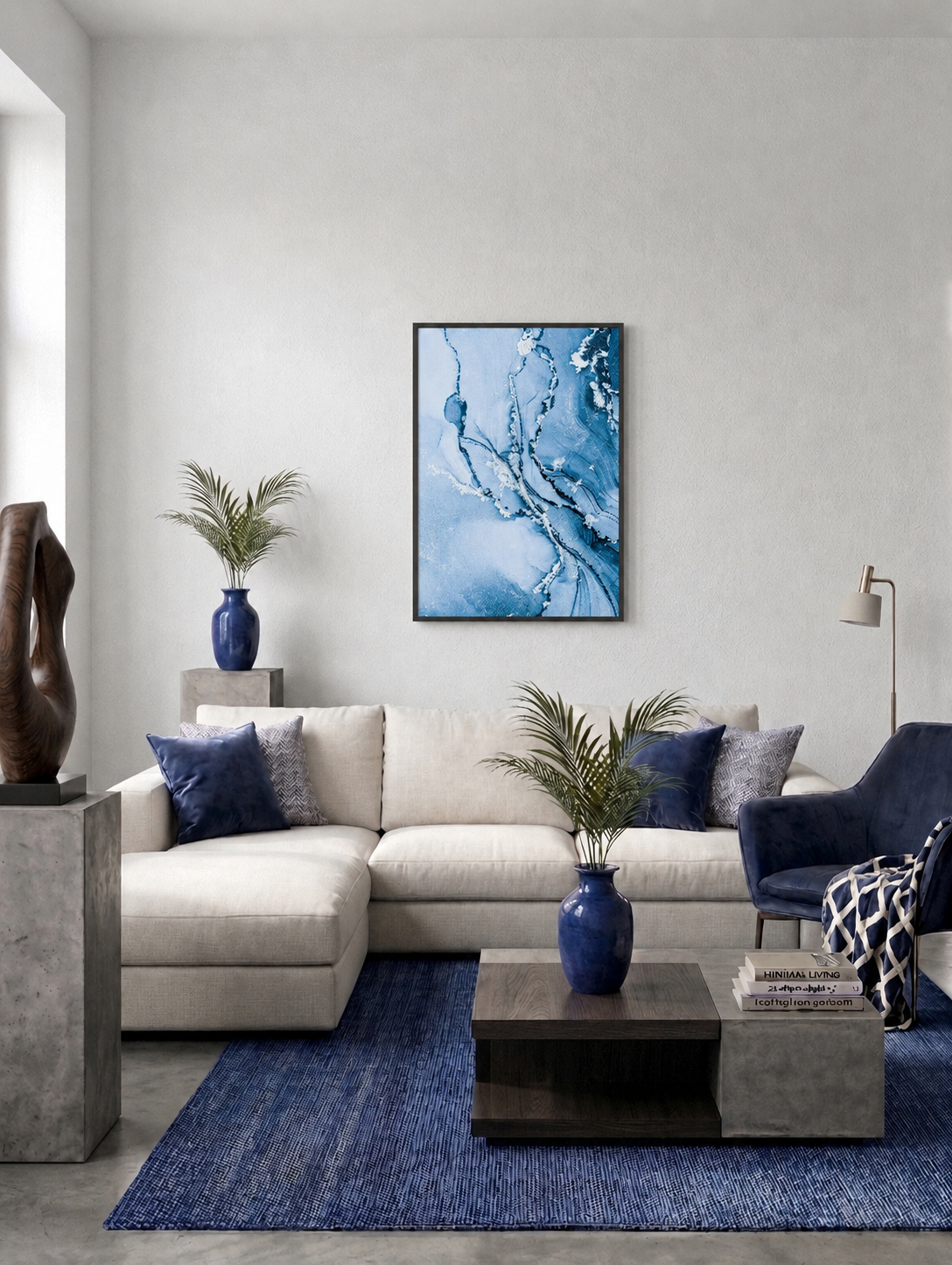 Blå Marmor flöde poster