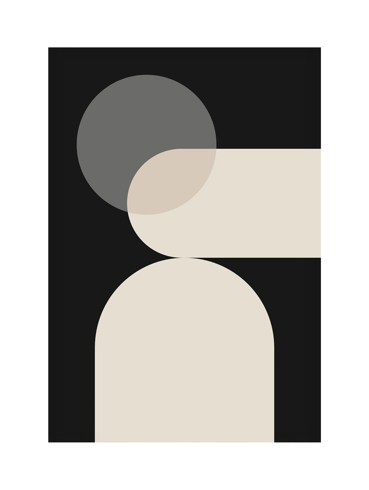 Svartbeige geometriposter