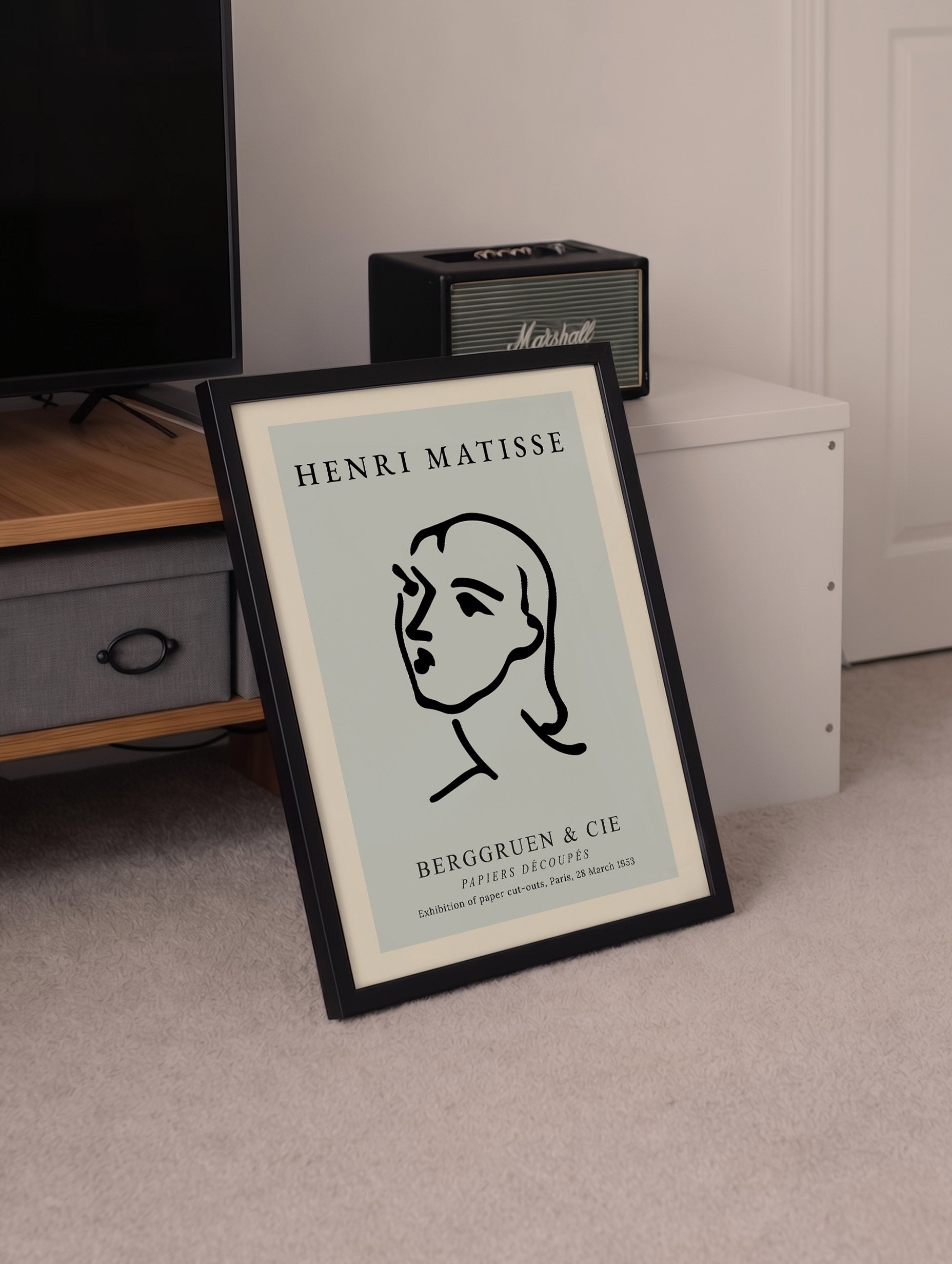 Matisse Profile Line Portrait Poster Mockup