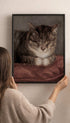 Sleeping Tabby Cat Animal Art Mockup