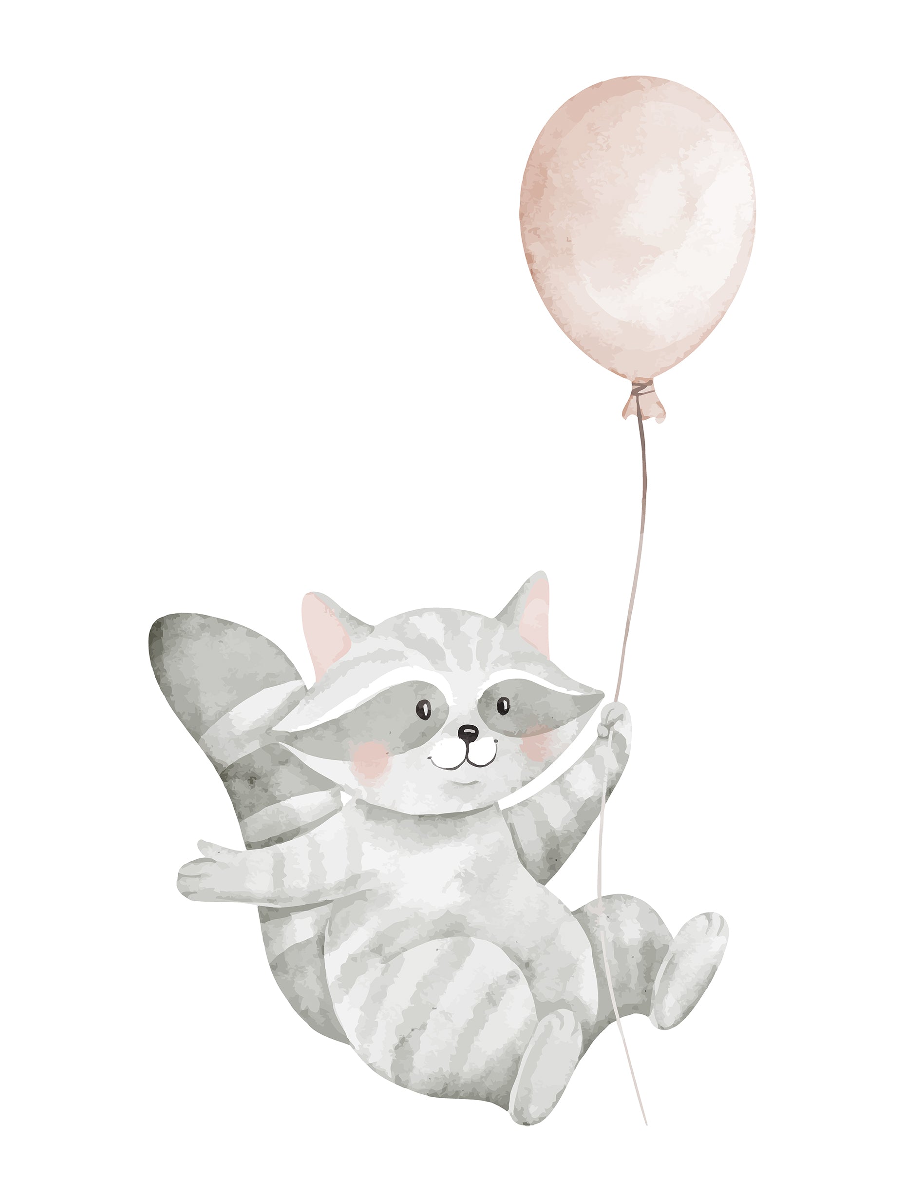 Little Raccoon Balloon Poster