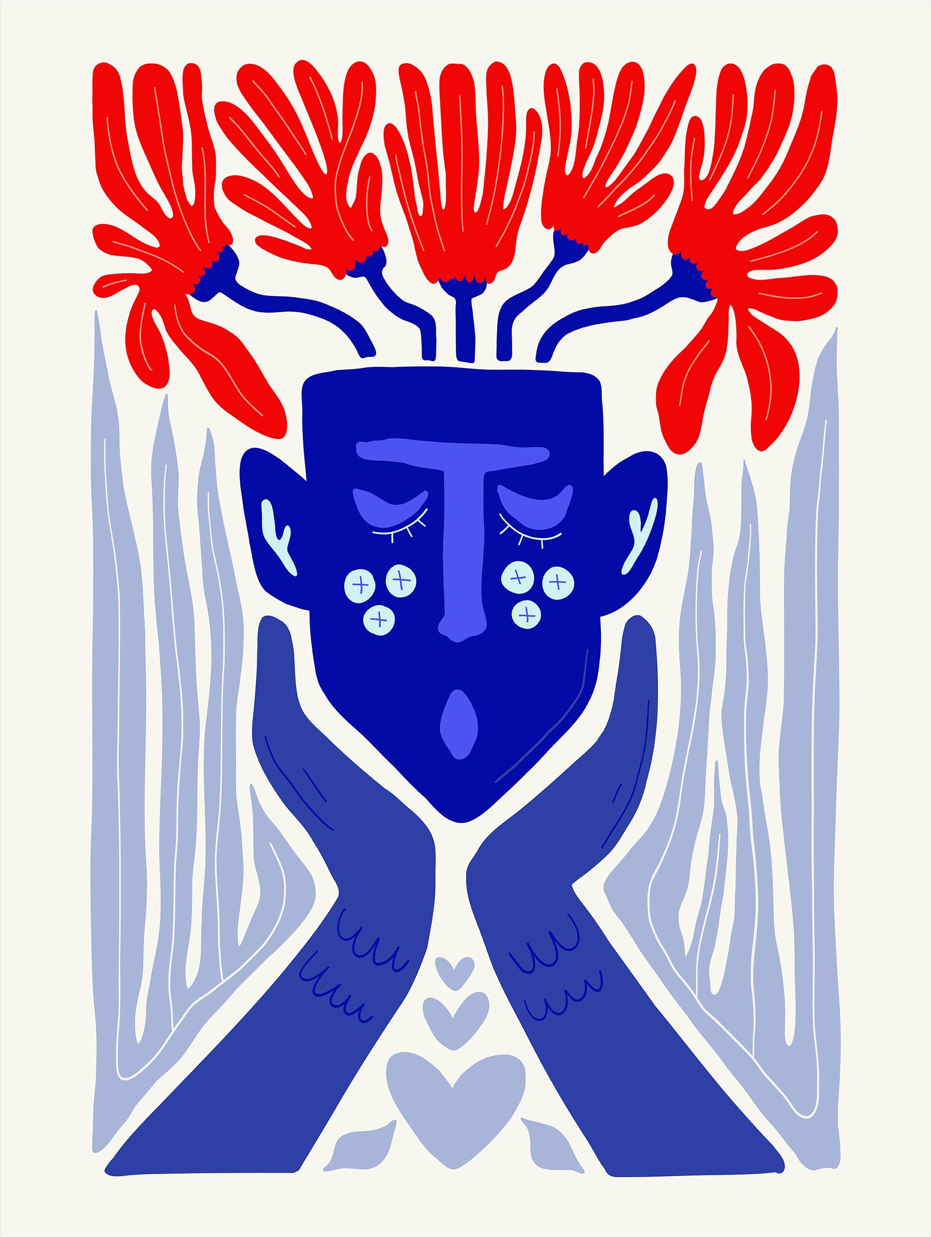 Abstrakt blommig poster med blommotiv