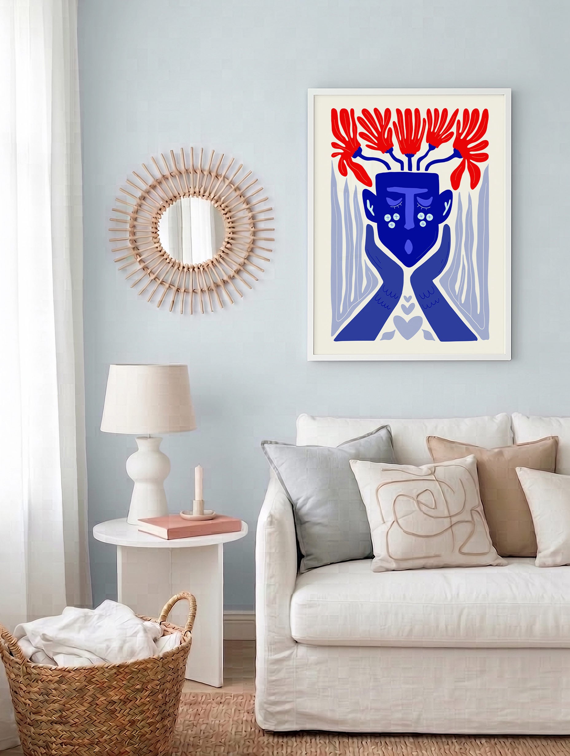 Abstrakt blommig poster med blommotiv