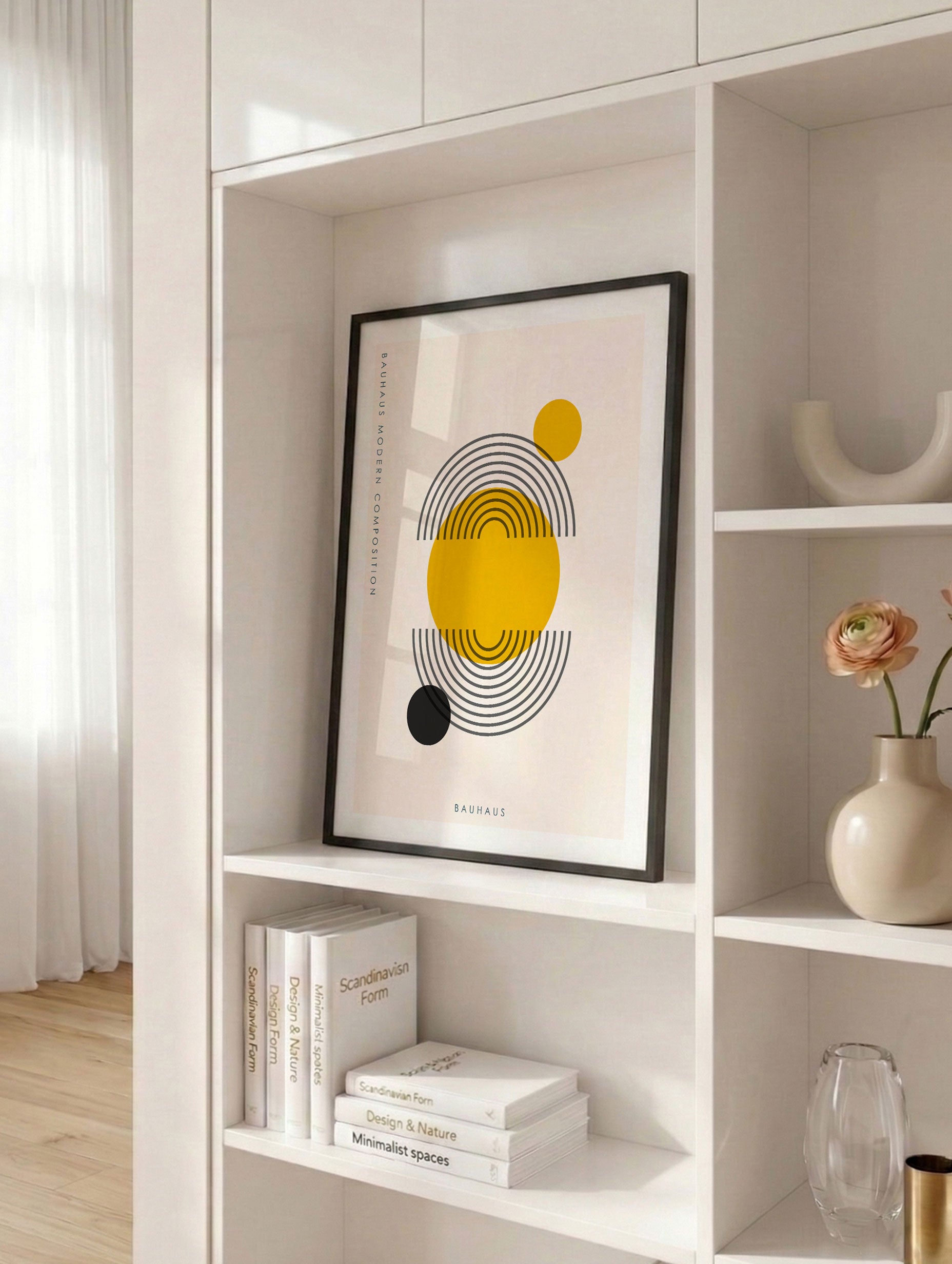 Bauhaus Point Yellow Poster Mockup