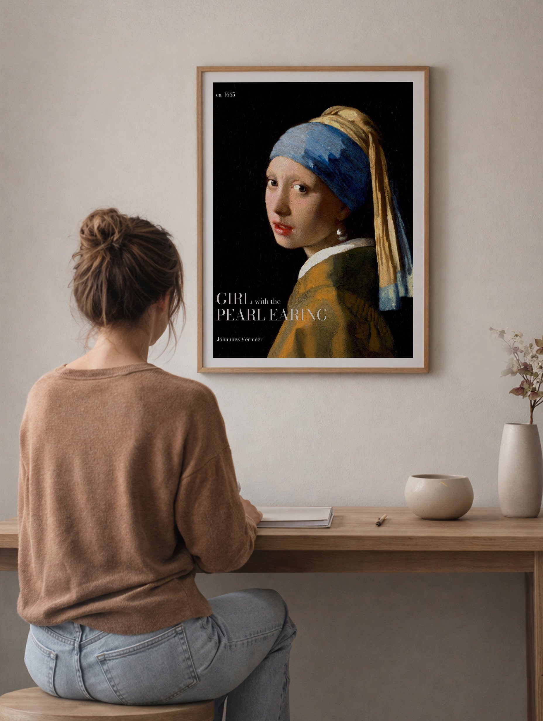 Flickan med pärlörhänget - Johannes Vermeer Poster nr 2
