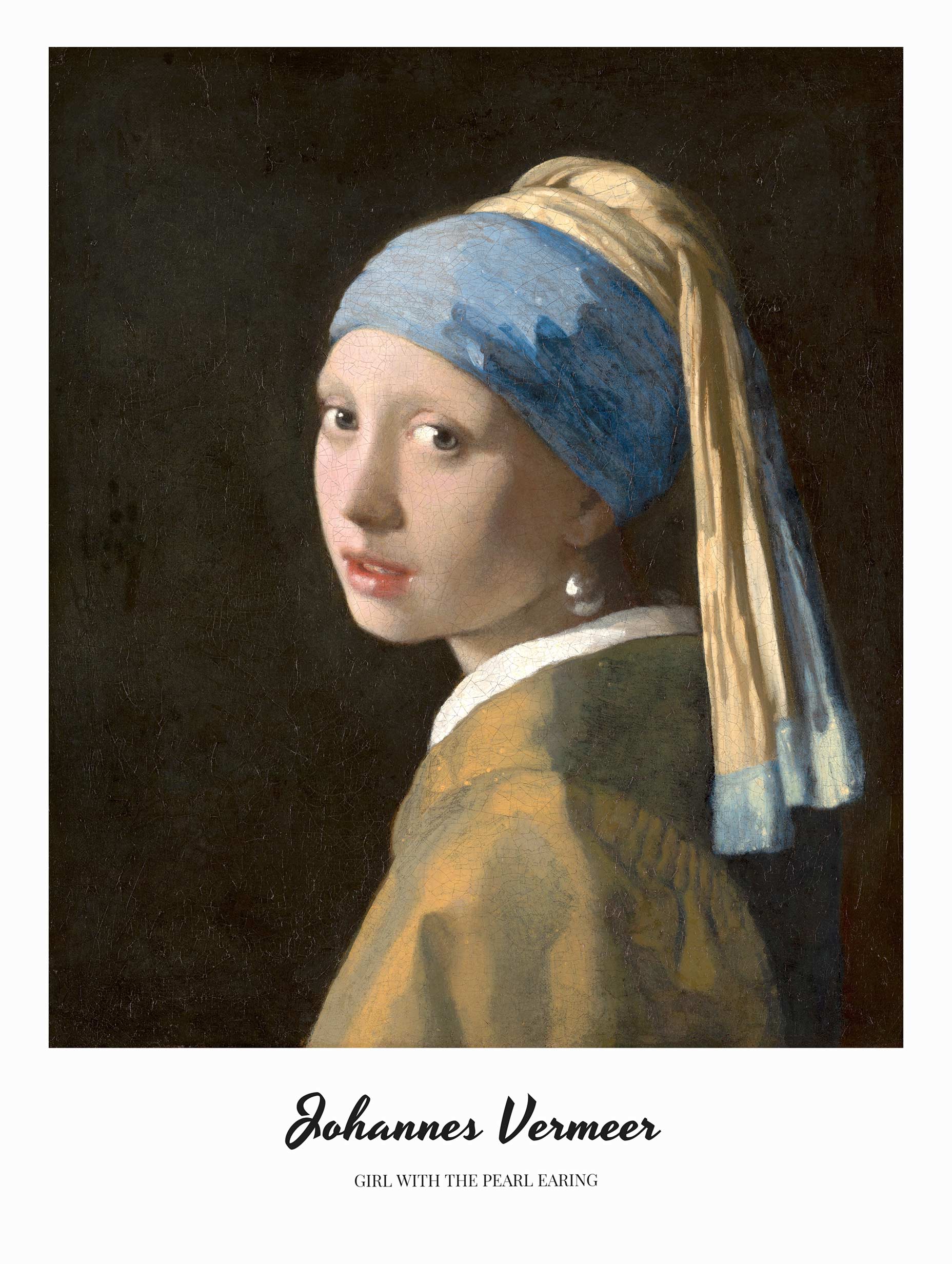 Flickan med pärlörhänget - Johannes Vermeer Poster nr 3