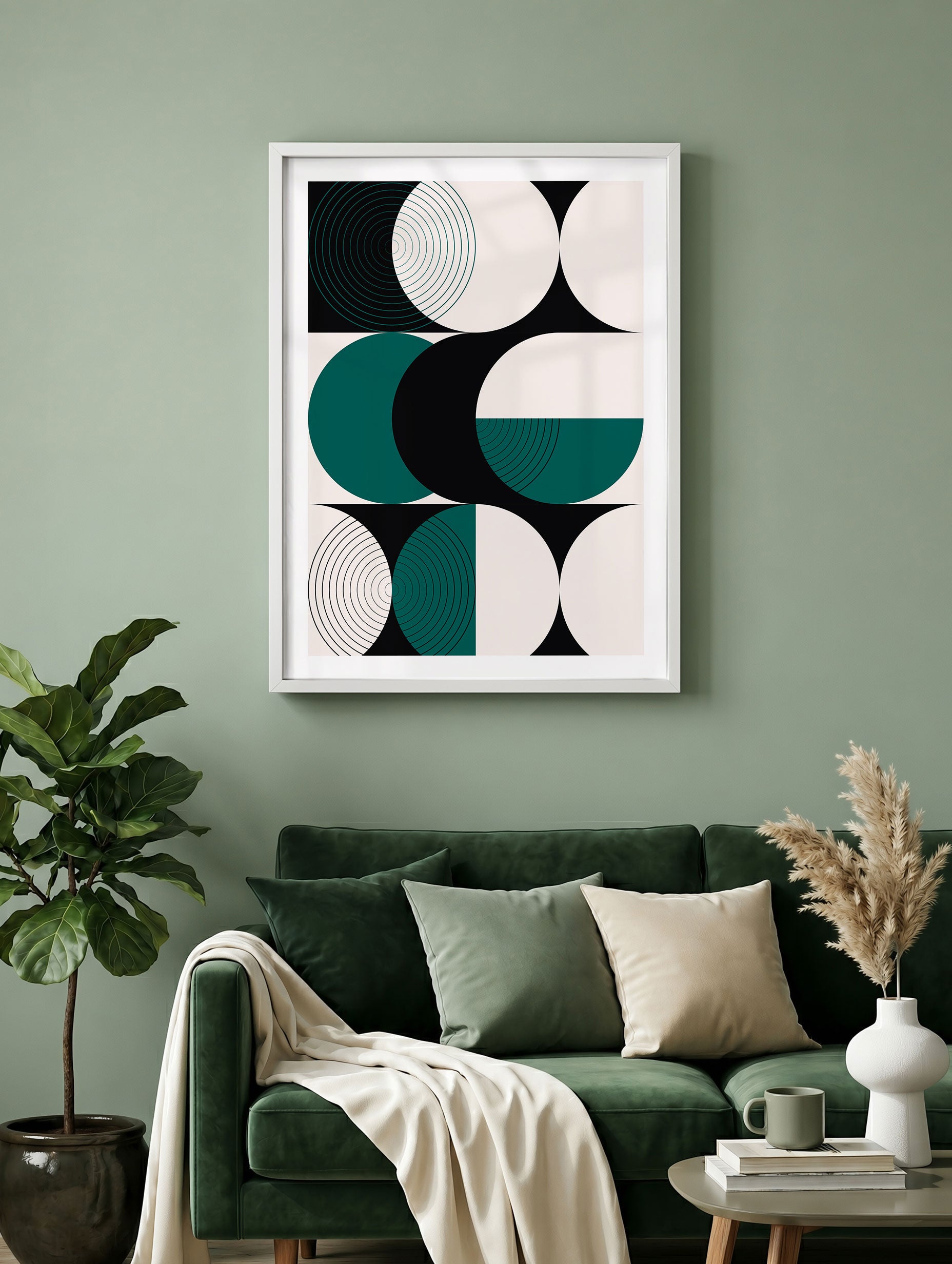 Teal Geometry Study Bauhaus Poster Mockup