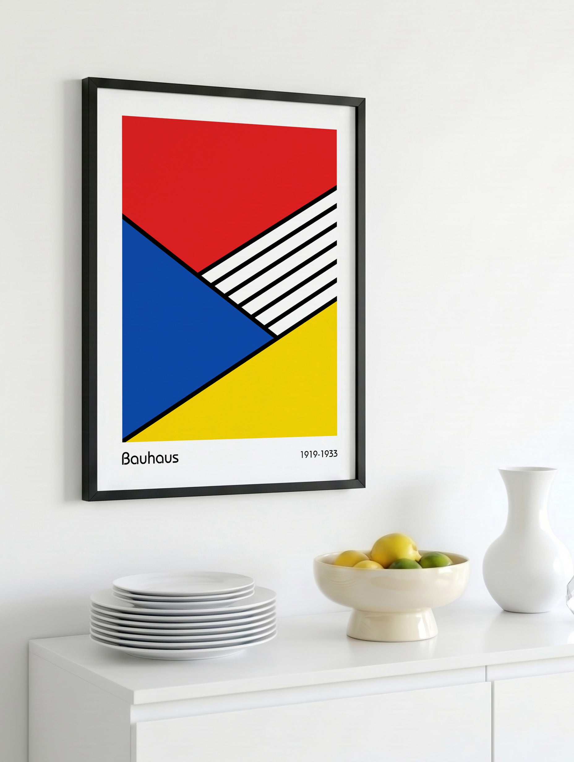 Bauhaus-affisch med diagonal harmoni