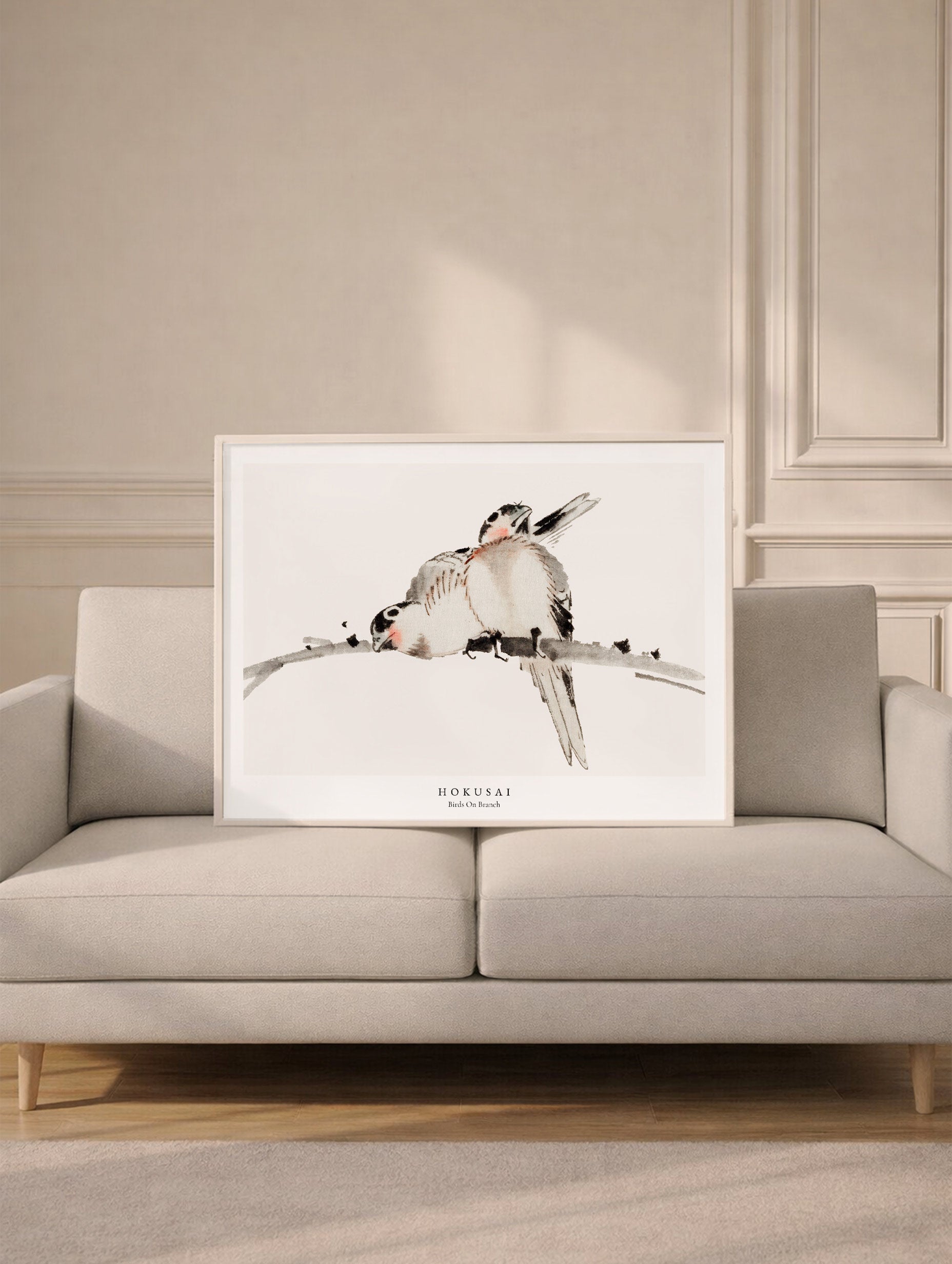 Birds on Branch - Katsushika Hokusai Mockup