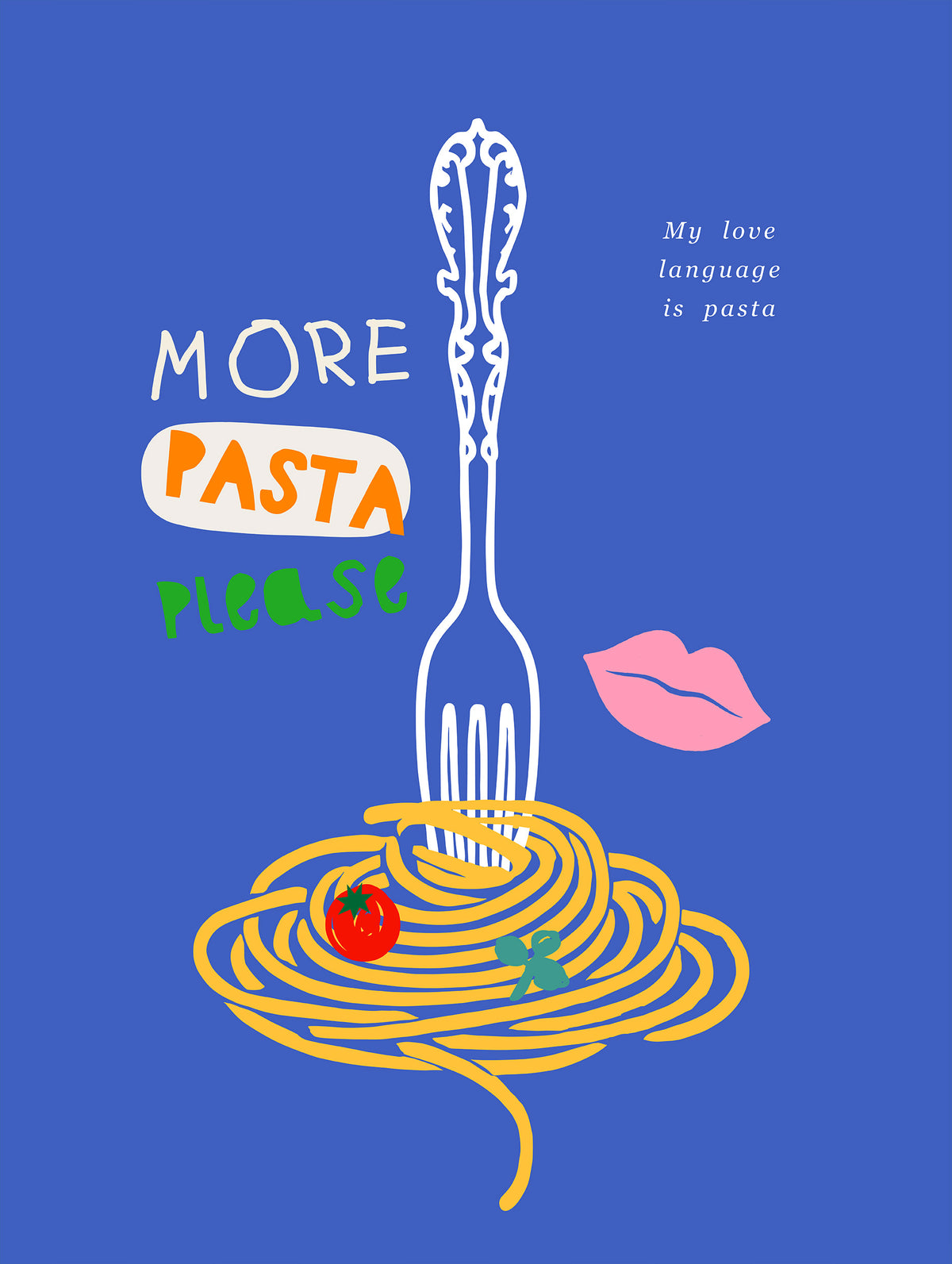 Gaffelfull pasta-affisch