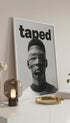 Taped Black and White Poster Mockup