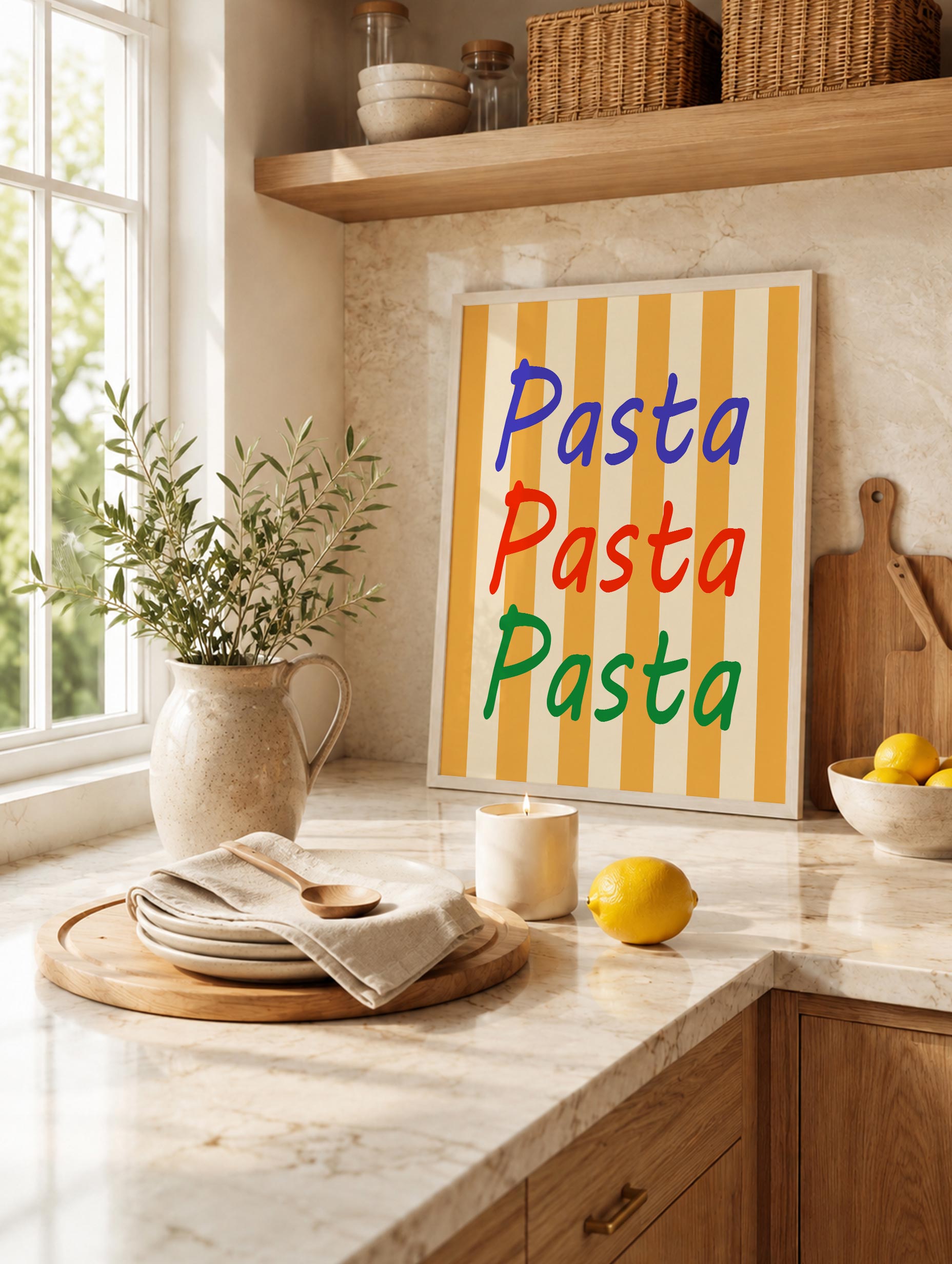 Italian Pasta Typography Poster Mockup