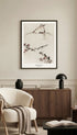 Three Birds Perched on Branches - Katsushika Hokusai Mockup