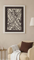 Katagami Textile Stencil with Stylized Diagonal Bamboo Design Poster Mockup