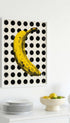 Banana on Dot Grid Fruit Artwork Mockup