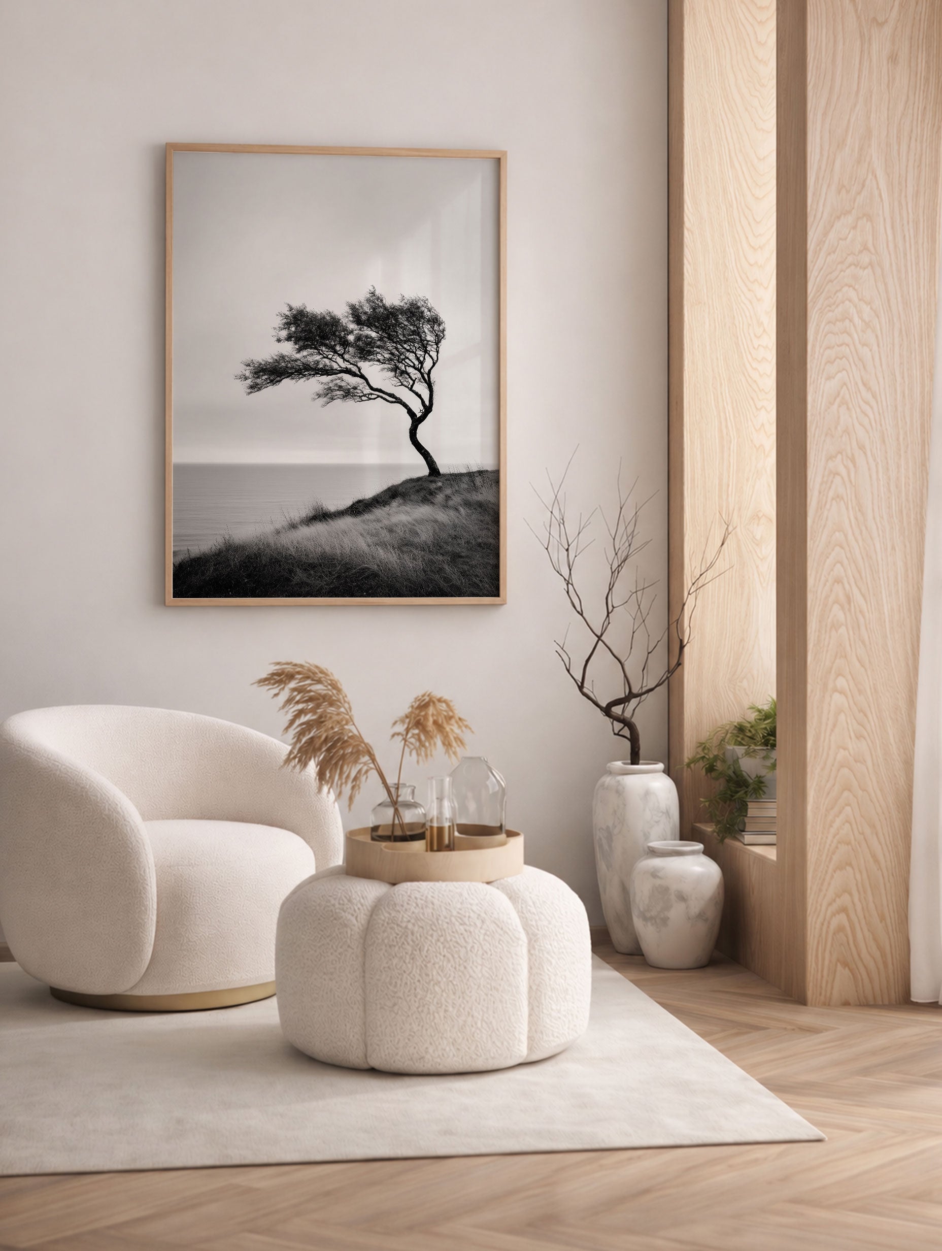 Tree by the Sea Ocean Wall Art Mockup