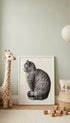 Sitting Cat Jean Bernard Art Print Mockup 
