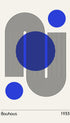 Bauhaus Blue Geometry Poster