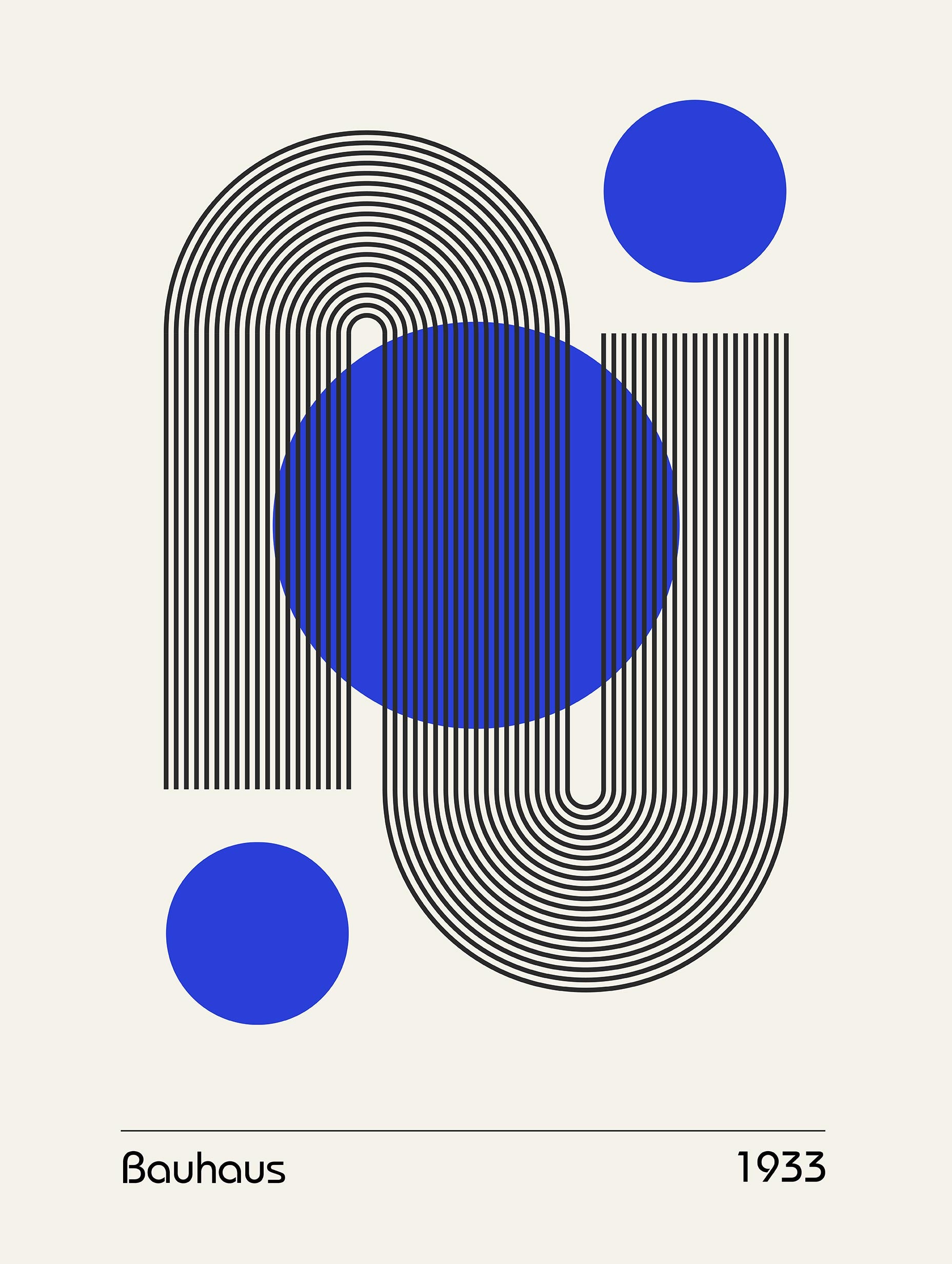 Bauhaus Blue Geometry Poster