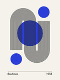 Bauhaus Blue Geometry Poster