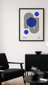 Bauhaus Blue Geometry Poster Mockup