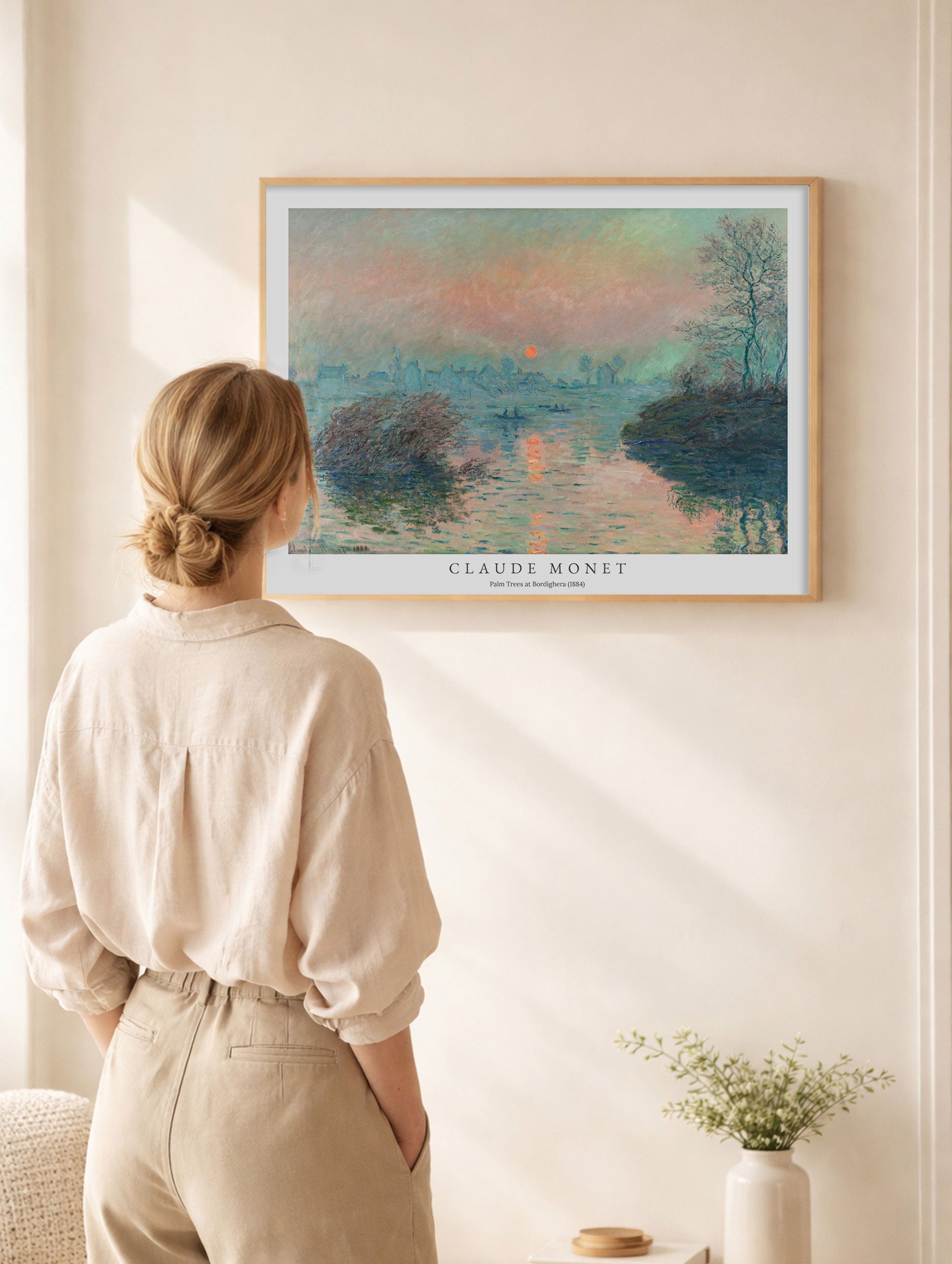 Sunset on the Seine at Lavacourt No. 2 - Claude Monet Mockup