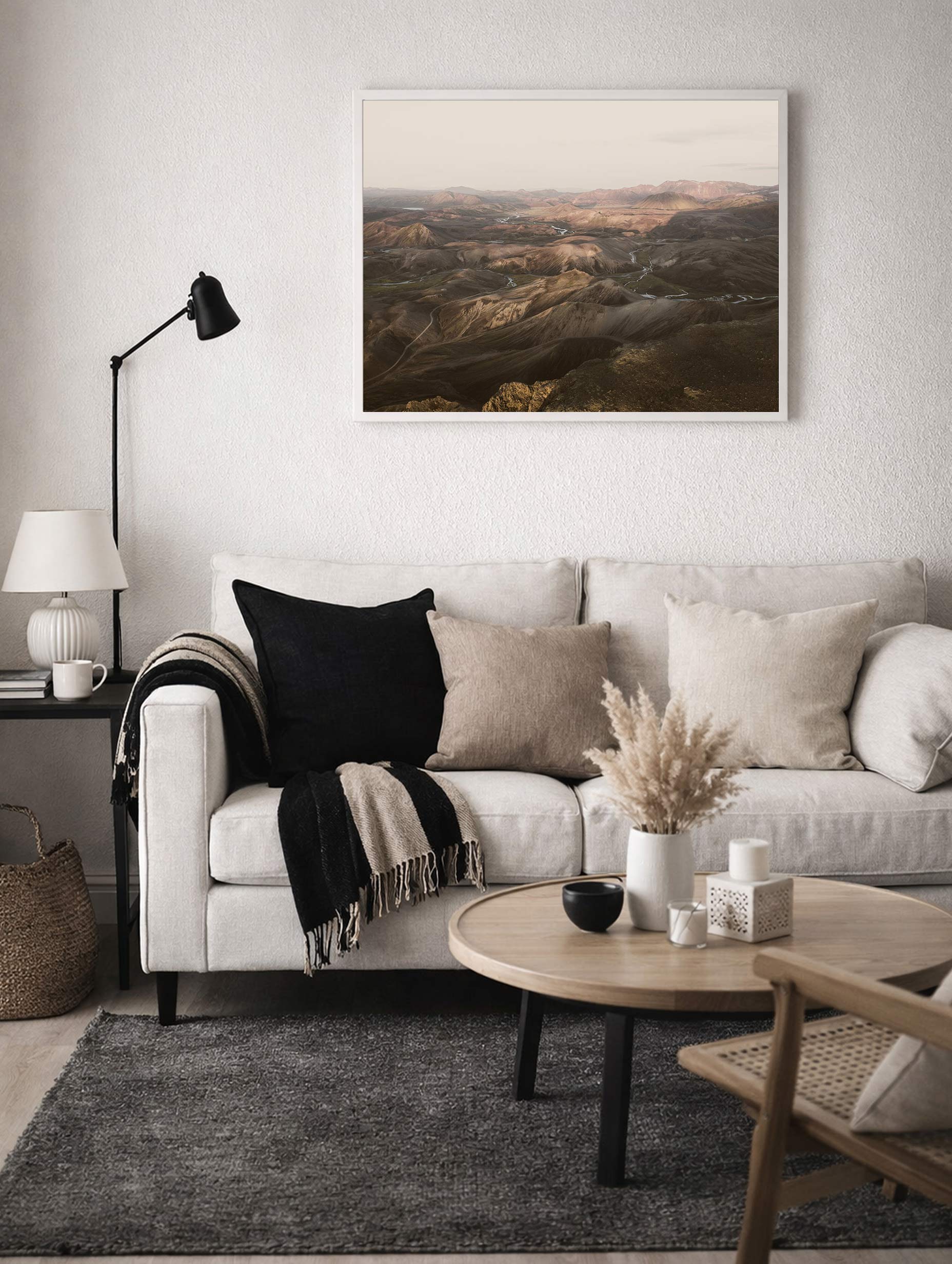 Highlands of Iceland Mountain Wall Art Mockup