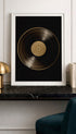 Gold Vinyl Record Retro Wall Art Mockup