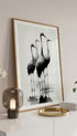 Red-Crowned Cranes Japanese Art Print Mockup