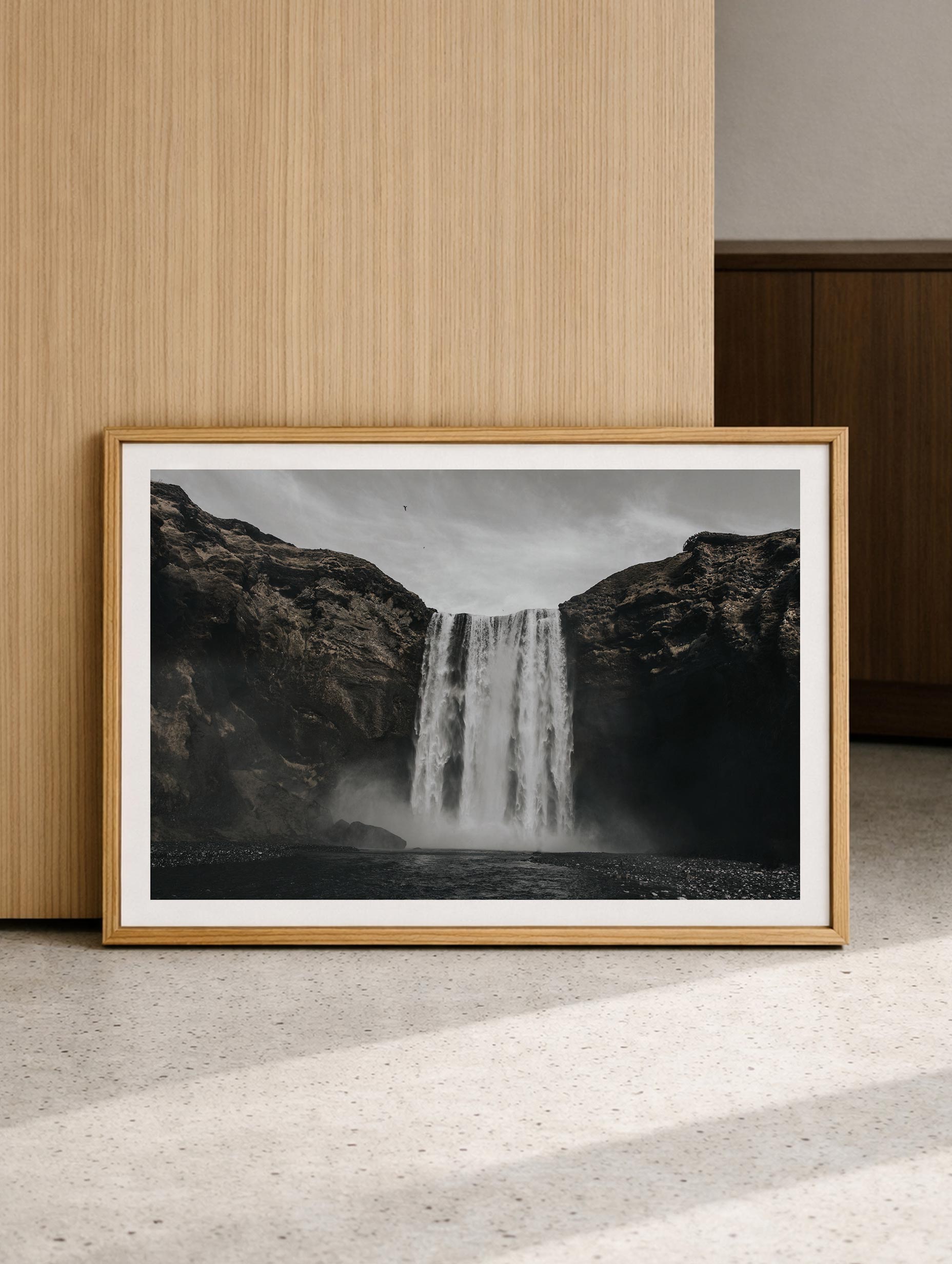 Skógafoss Waterfall Wall Art Print Mockup