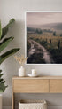 Rustic Path Through Misty Countryside Landscape Wall Art Mockup