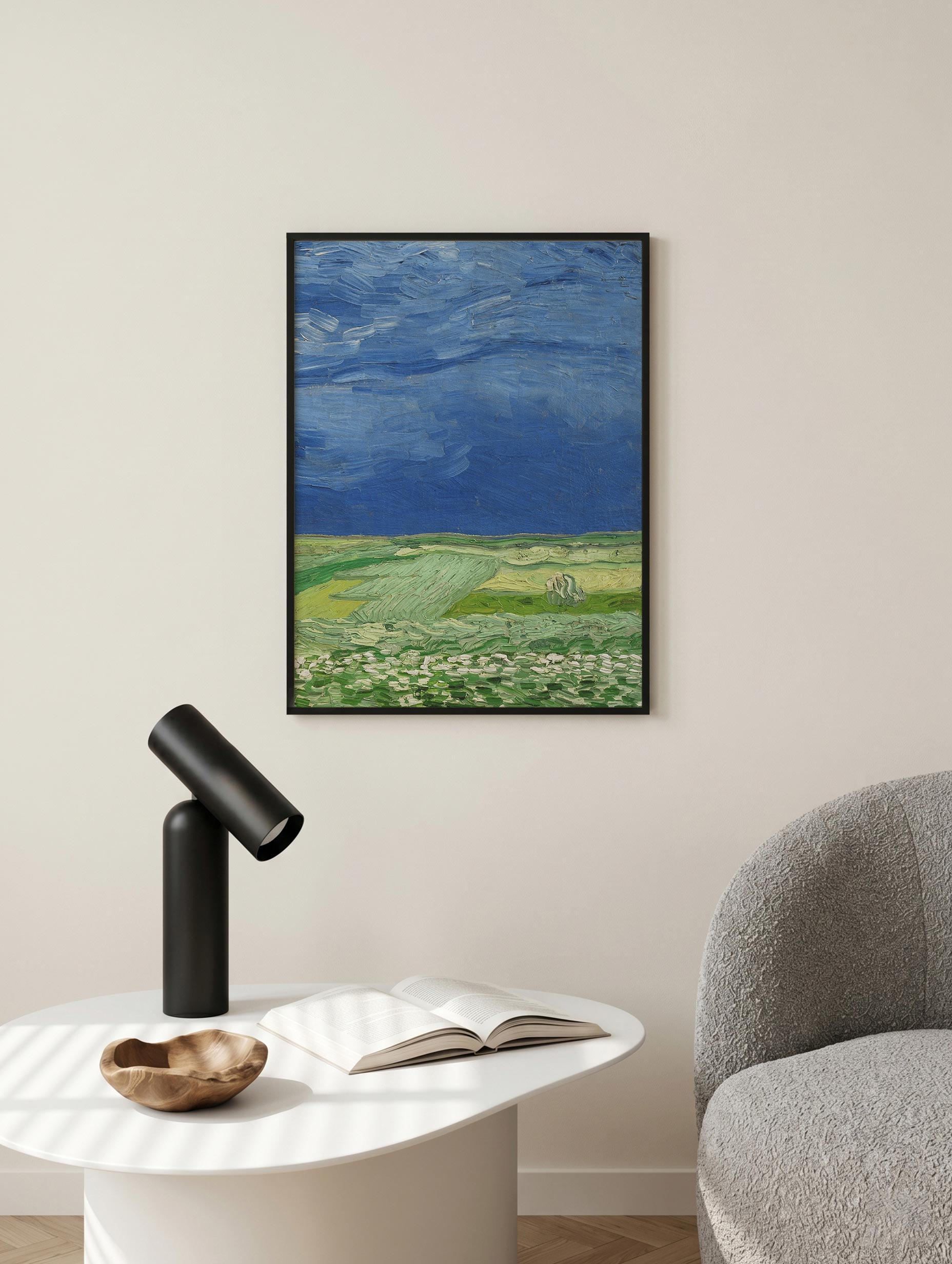 Wheatfield under Thunderclouds Van Gogh Art Print Mockup