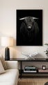 Highland Cow Black and White Poster Mockup
