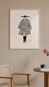 Polka Dot Figure Black and White Poster Mockup