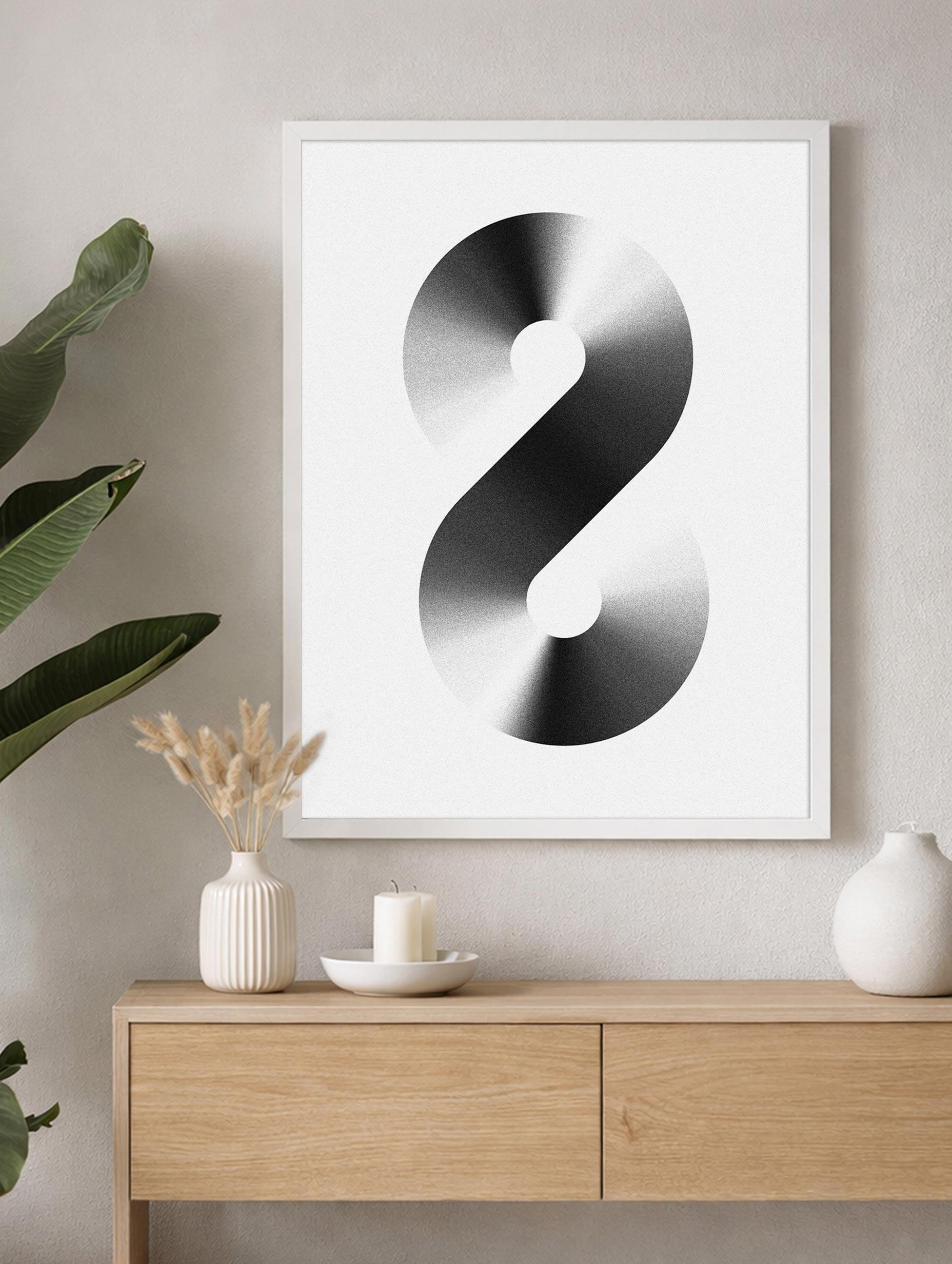 Infinity Symbol Black and White Poster No 1 Mockup