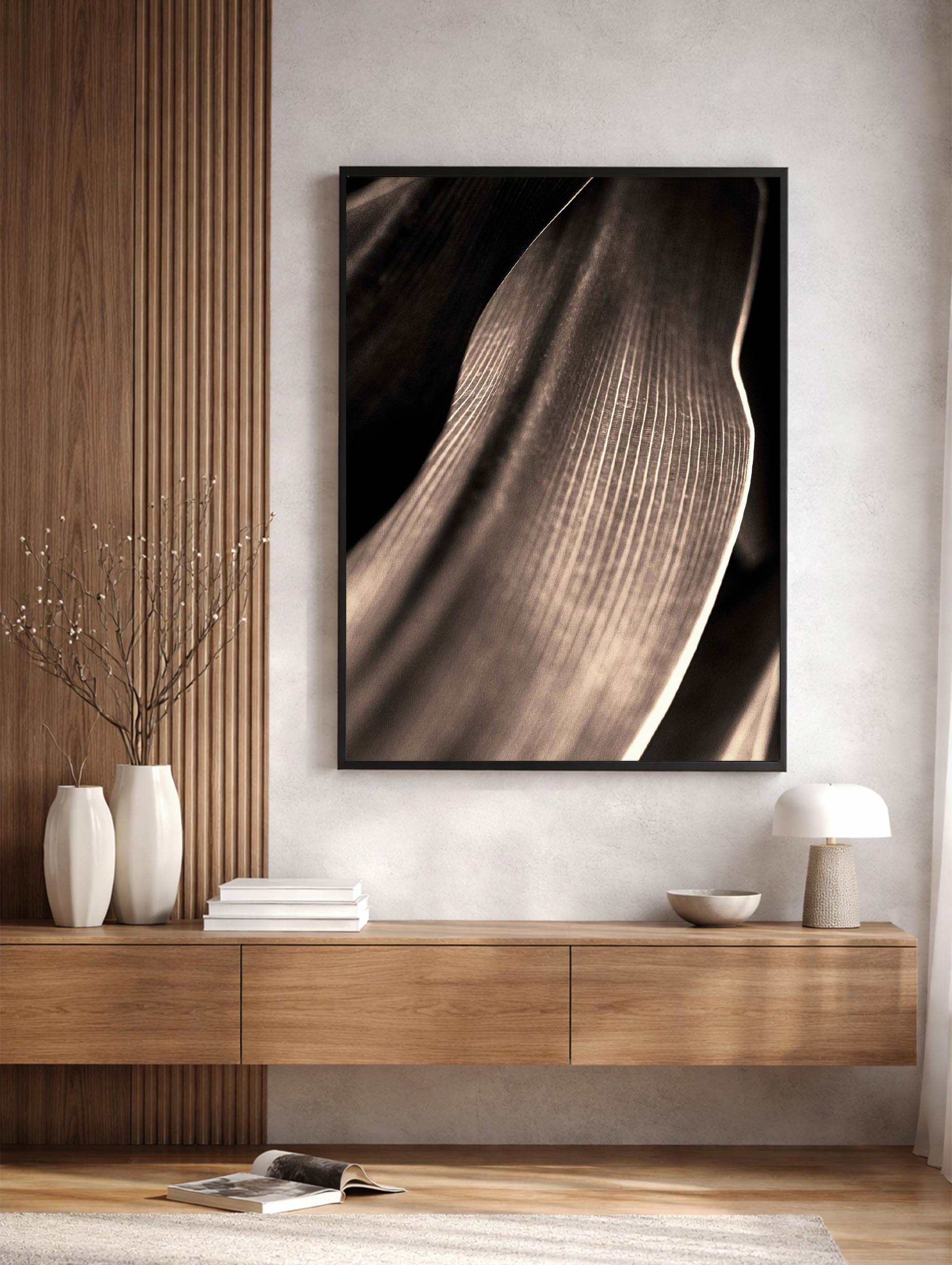 Sepia Tone Leaf Art Print Mockup