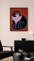 Bold Textured Cat Animal Art Print Mockup