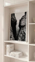 Between the Rocks Black and White Ocean Wall Art Mockup