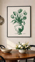 Green Tulips Vase Flower Art Print Mockup