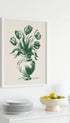 Green Tulips Vase Flower Art Print Mockup