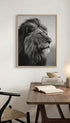 Lion in black and white Poster Mockup