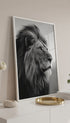 Lion in black and white Poster Mockup