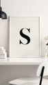 Personalized Letter S Minimalist Typography Poster Mockup
