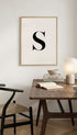 Personalized Letter S Minimalist Typography Poster Mockup