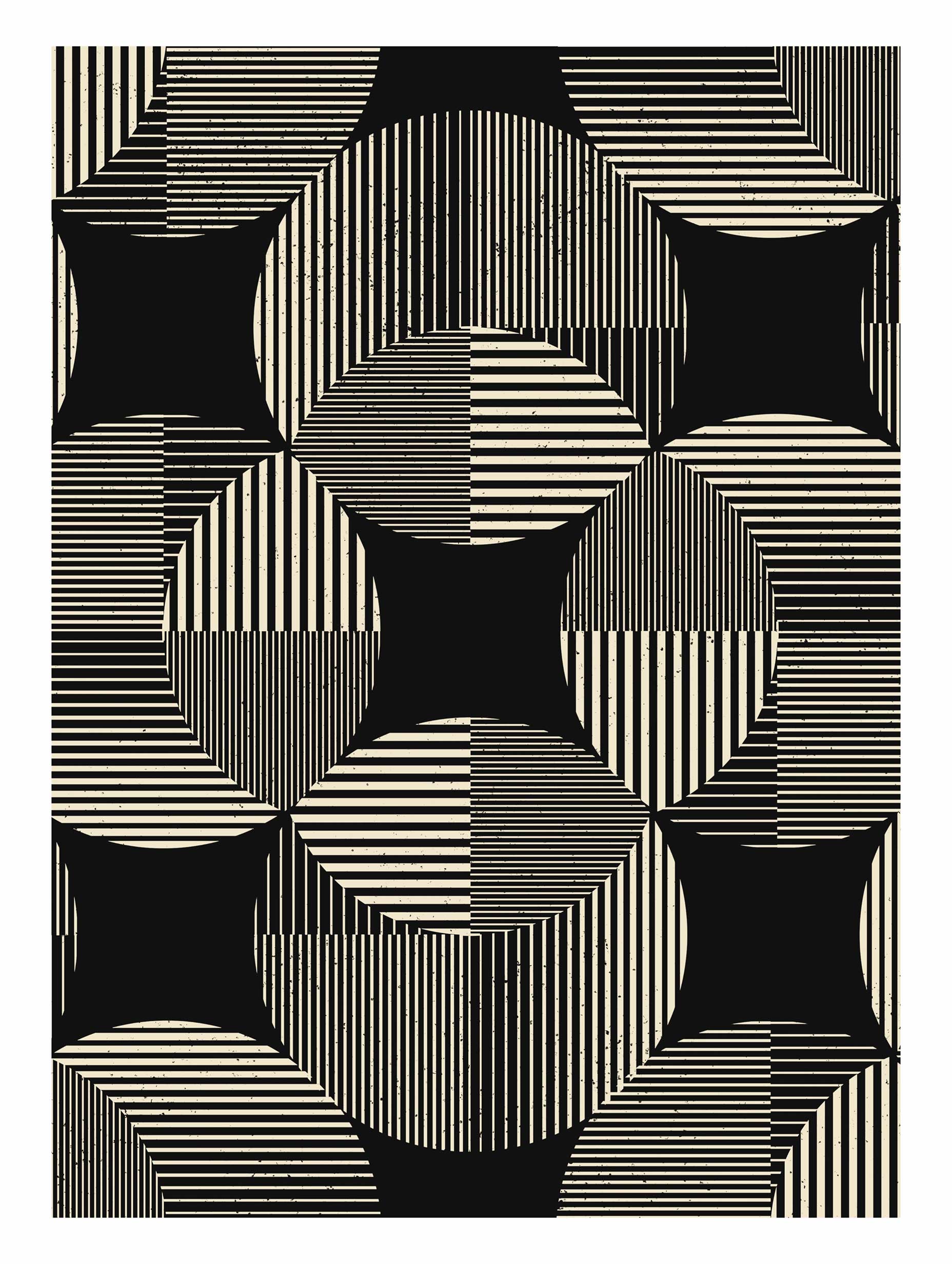 Monochrome Optic Grid Poster