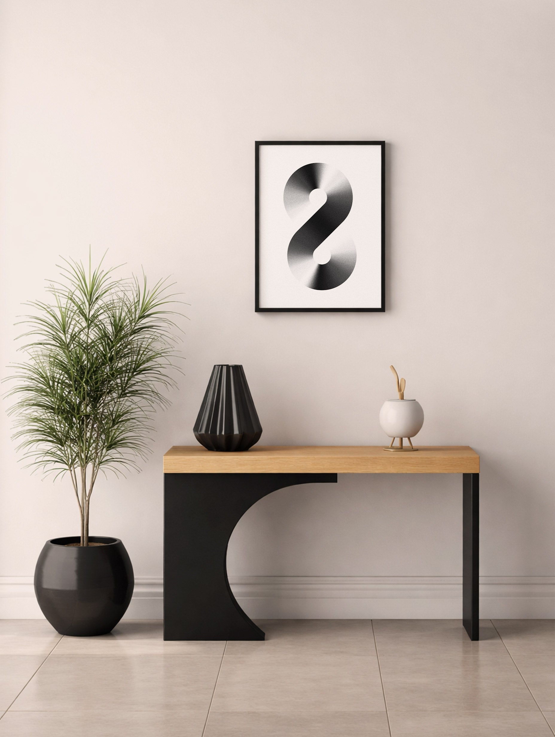 Infinity Symbol Black and White Poster No 1 Mockup
