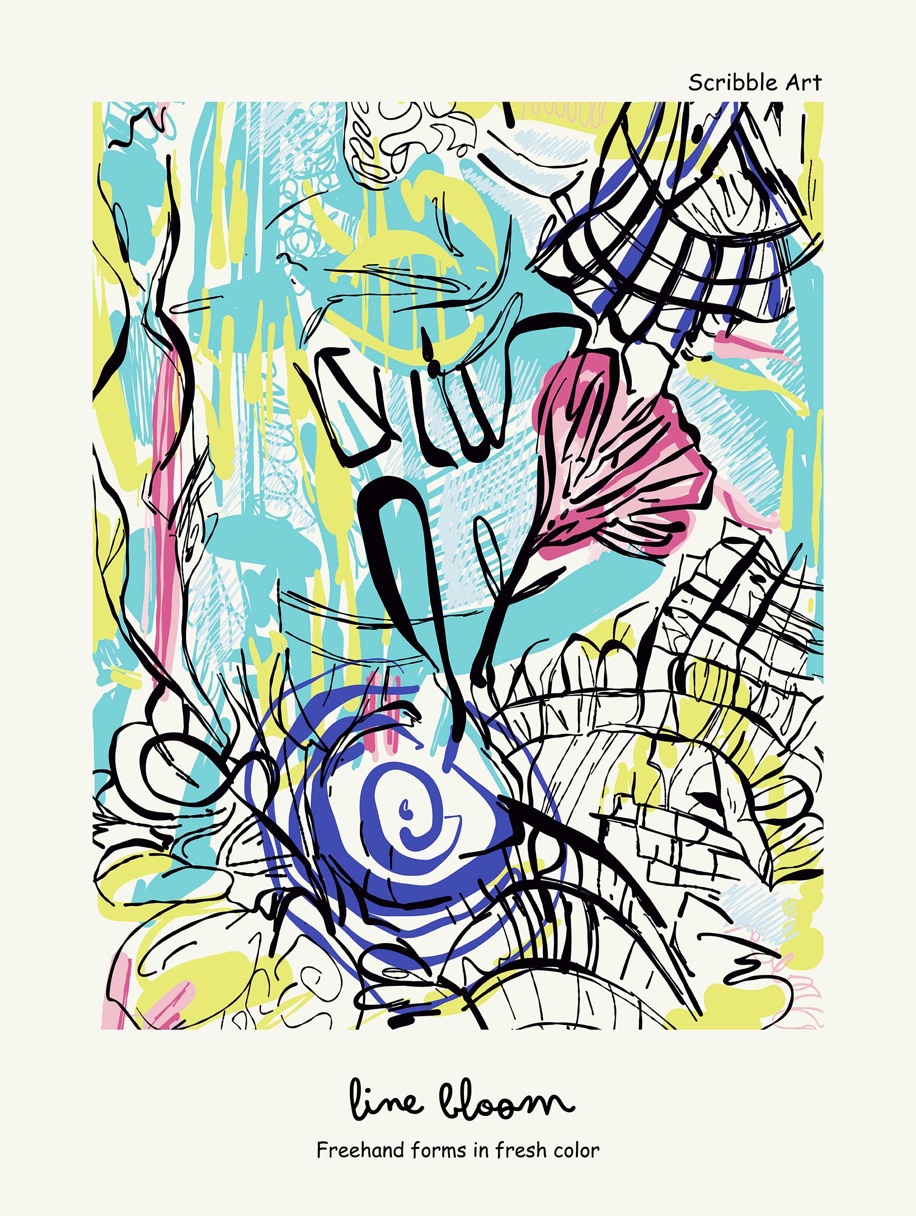 Line Bloom-affisch