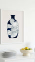 Abstract Blue Vase Minimalist Art Print Mockup